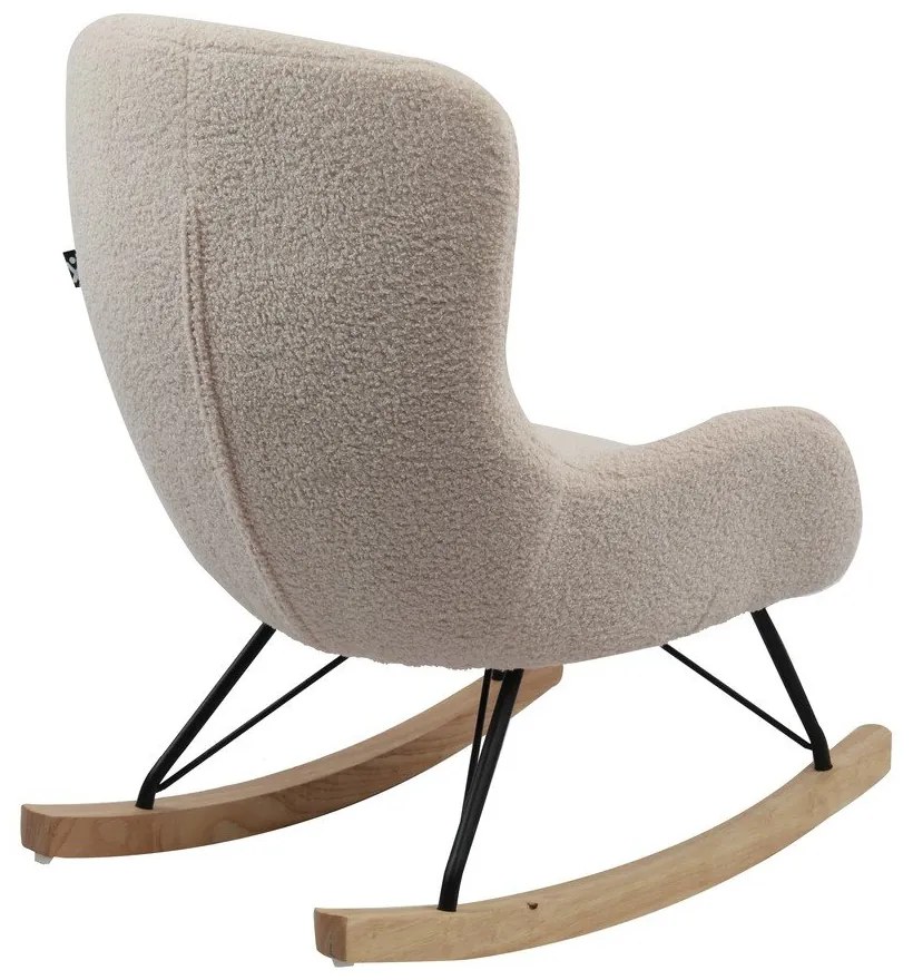 Béžové hojdacie detské kresielko z textílie buklé Rocky – Vipack