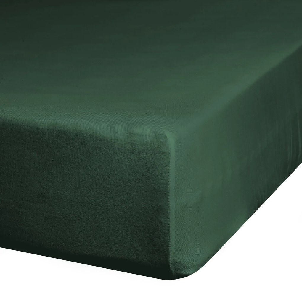JERSEY PRESTIERADLO 220X240 CM, VÝŠKA 30 CM TMAVOZELENÉ