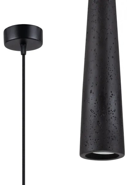 Sollux SL.1355 - Luster na lanku ELECTRA 1xGU10/10W/230V betón/čierna