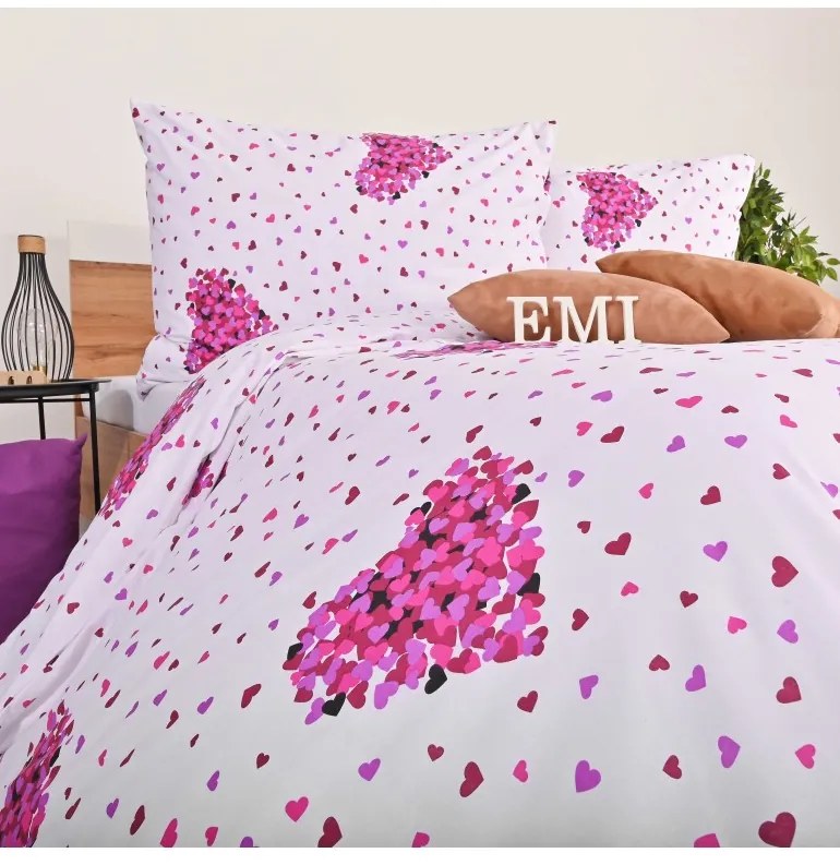 Obliečky Romance fialové EMI, Štandardný set jednolôžko obsahuje 1x 140x200 + 1x 70x90