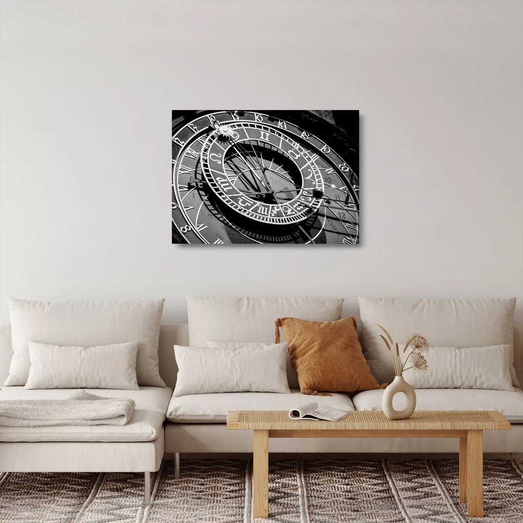 Sklenený obraz - Astronomické hodiny, Praha, Česká Republika (70x50 cm)