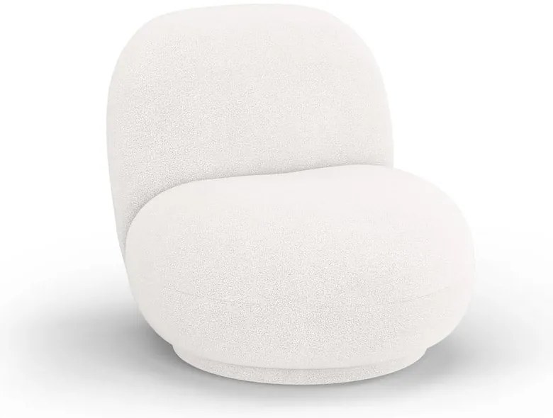 Biele kreslo z textílie buklé Chuck – Micadoni Home