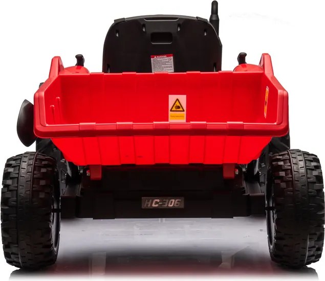 LEAN CARS Elektrický traktor na batérie HC-306 s prívesom 24V červený