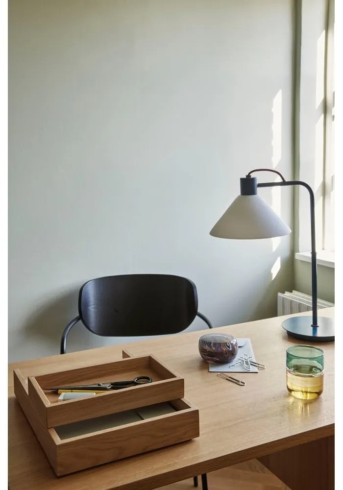 Stolová lampa v petrolejovej farbe so skleneným tienidlom (výška 44 cm) Spot – Hübsch