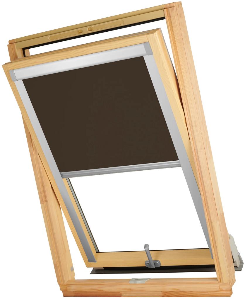 Dekodum Termoizolačná roleta na strešné okno typu FAKRO 78x140 Farba látky: Wenge Silver, Farba profilu: Biela
