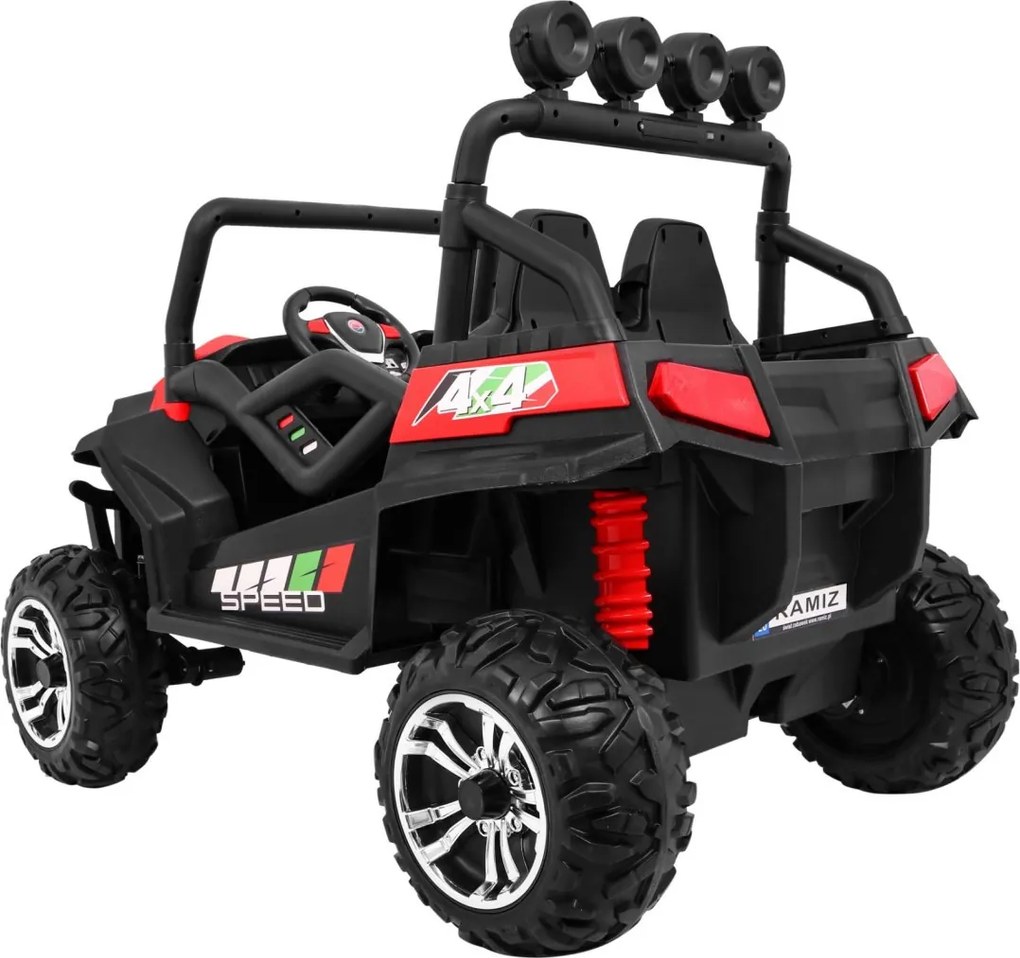 Ramiz Grand Buggy Strong Lift pre deti Červená + pohon 4x4 + diaľkové ovládanie + nosič batožiny + rádio MP3 + LED
