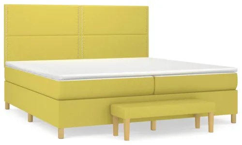 vidaXL Boxspring posteľ s matracom svetlozelená 200x200 cm látka-