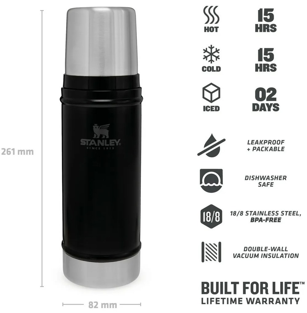 Stanley Termoska Legendary Classic 470 ml čierna470 ml čierna matná, 0,47 l