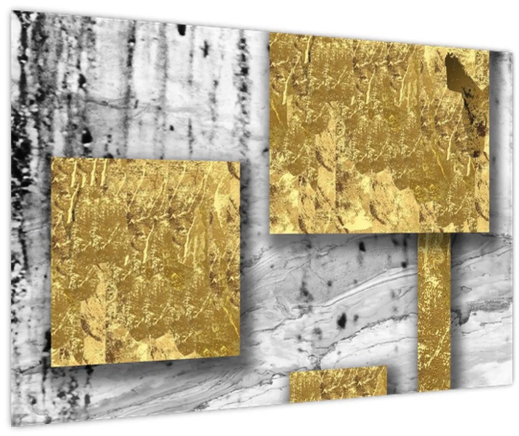 Obraz - Zlaté štvorce N⁰3 (90x60 cm)