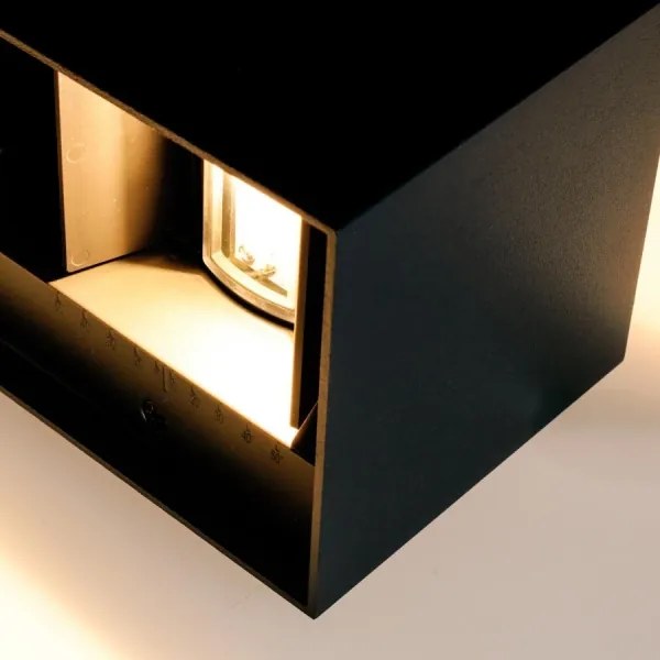 Brilagi - LED Vonkajšie nástenné svietidlo DOUBLE CUBE LED/12W/230V čierna IP65