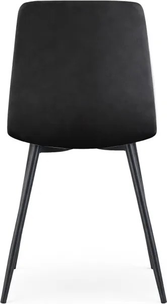 Sada štyroch jedálenských stoličiek NERO zamatové, čierne / čierne nohy (4 ks)
