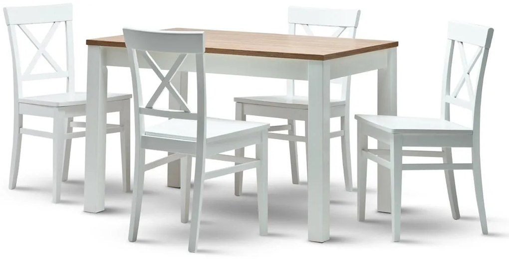 Stima Stôl CASA mia VARIANT Vyberte odtieň ->: Jilm Tossini, Vybetre odtieň podnože ->: Biela, Vyberte rozmer ->: 80 x 80 cm