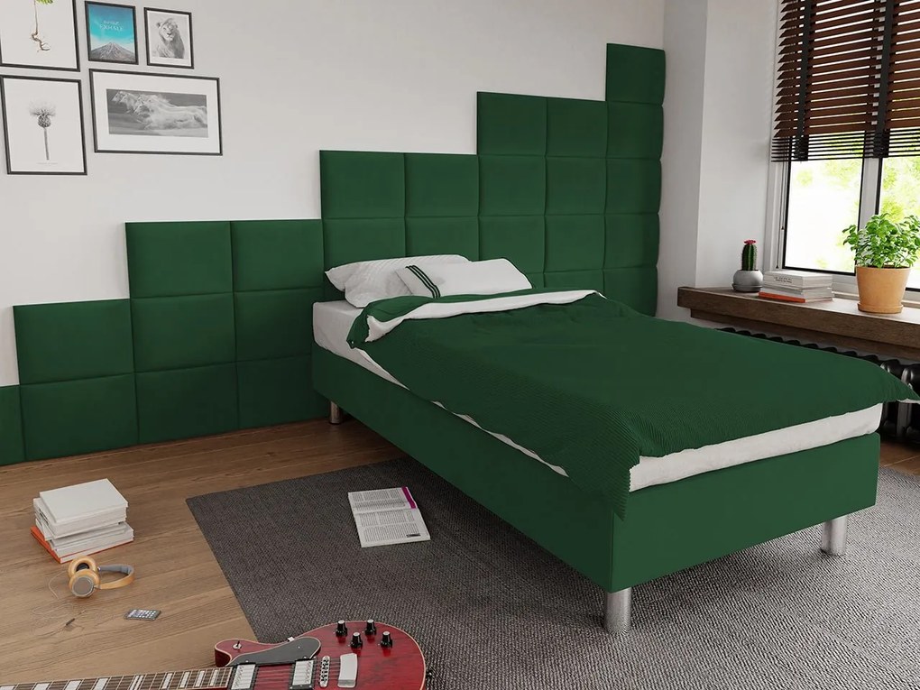 Čalúnená jednolôžková posteľ Estelle B, Dostupné poťahy: ekokoža Soft 011 (čierna), Rozmer postele: 80x200