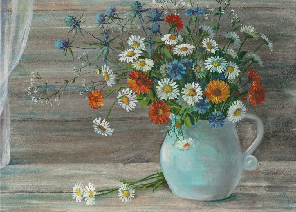 Obraz - Lúčne kvety, olejomaľba (70x50 cm)