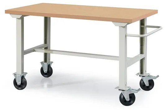 Dielenský stôl ROBUST, na kolieskach, 800x1500 mm, tvrdená doska stola