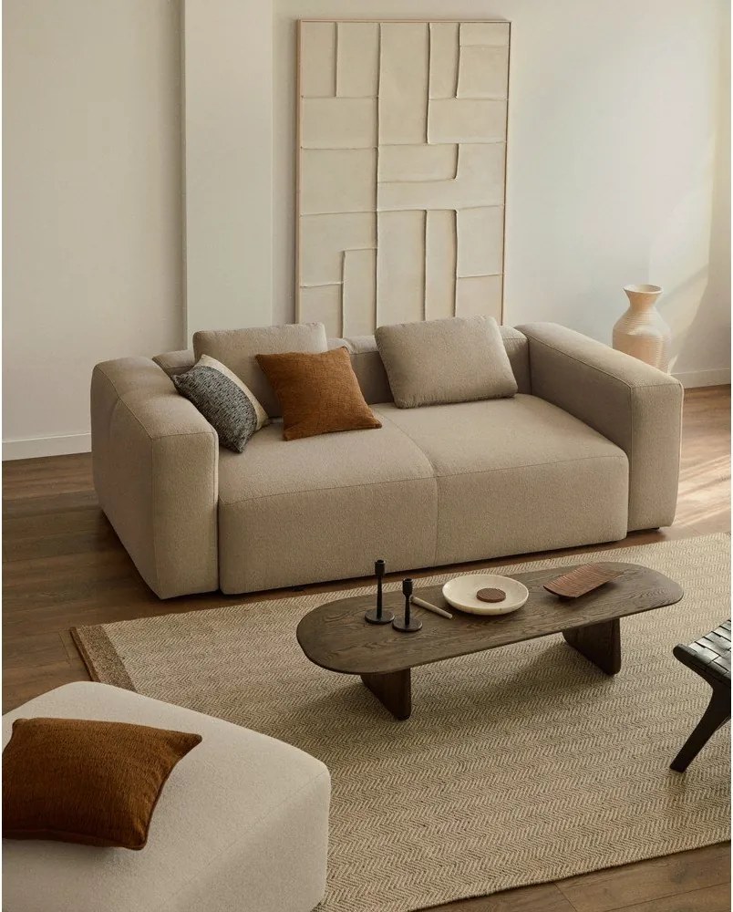 Tmavohnedý konferenčný stolík z dubového dreva 64x146 cm Pirita – Kave Home