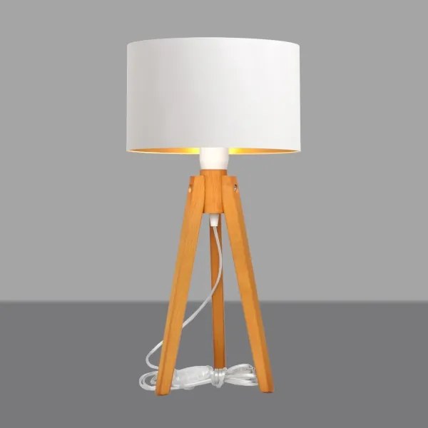 Stolná lampa ALBA 1xE27/15W/230V biela/zlatá/dub