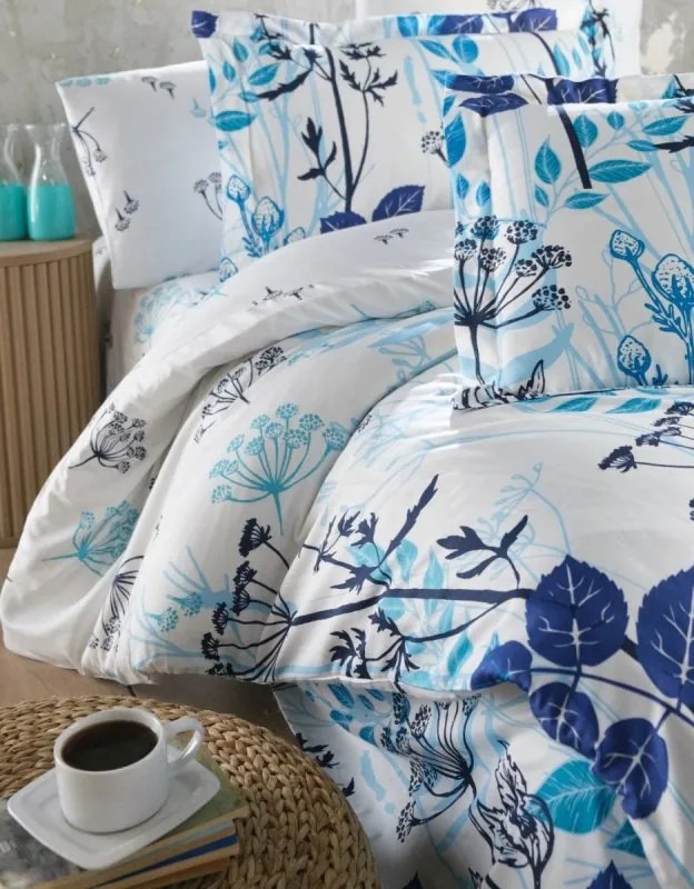 Brotex Predĺžené obliečky Satén 140x220 modrá, šedá, bílá