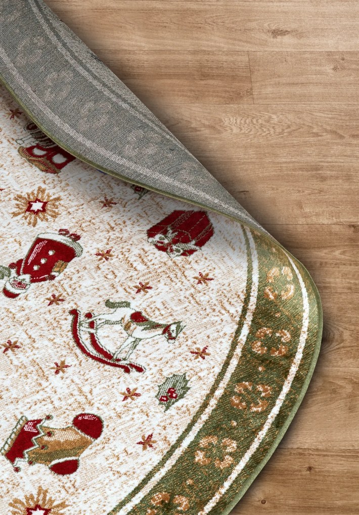 Villeroy & Boch, Kusový koberec Villeroy & Boch Toy's delight so strihaným vlasom 106218 Green, Multicolor kruh, 160x160 (priemer) kruh, zelená, obývacia izba