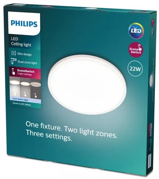 Philips- LED Stmievateľné stropné svietidlo OZZIET SCENE SWITCH LED/22W/230V 4000K