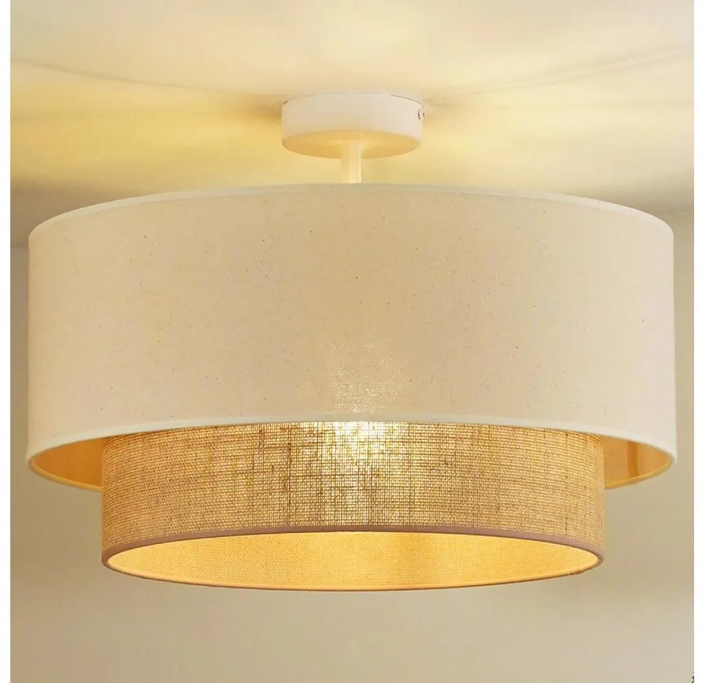 Duolla - Prisadený luster BOHO 1xE27/15W/230V pr. 45 cm krémová/hnedá