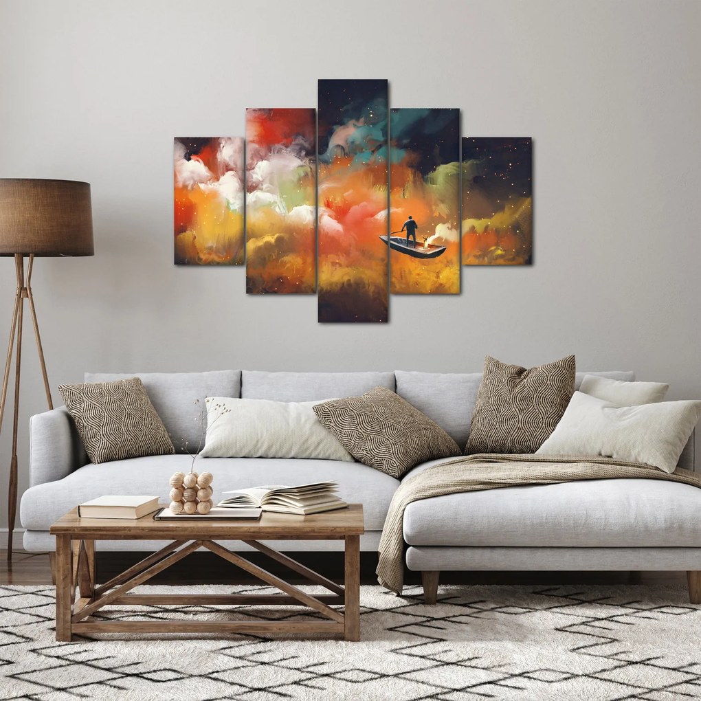 Obraz - Muž plaviace vesmírom (150x105 cm)