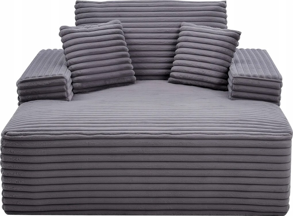 Vevor Šezlong 124x170x70CM Čalúnená pohovka s ozdobnými vankúšmi, šedá