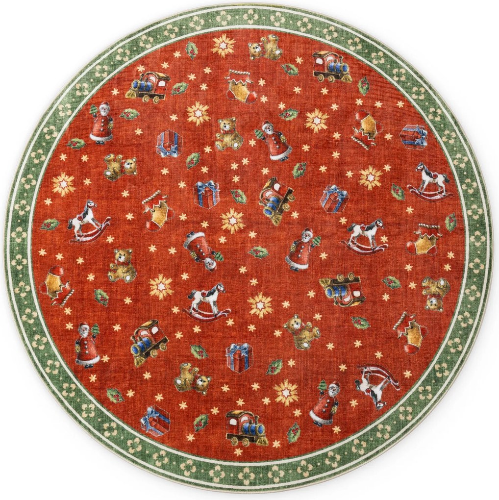 Villeroy & Boch 160x160 (priemer) kruh Kusový koberec Villeroy & Boch Toy's delight 106499 Red Green kruh, červená, obývacia izba