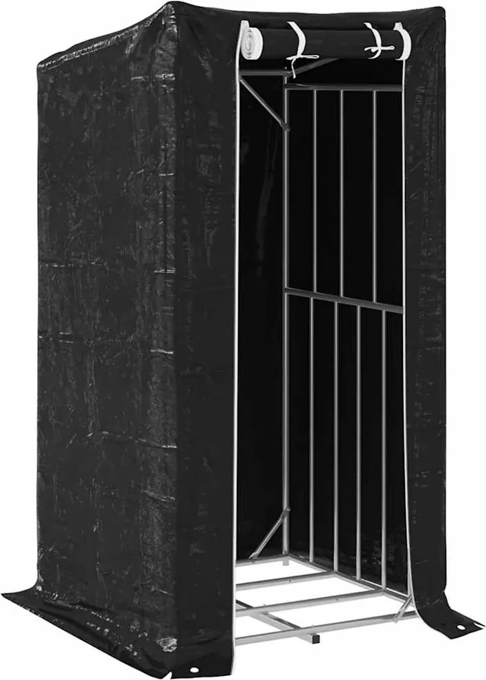 vidaXL Regál na krbové drevo s pláštenkou 100x100x200 cm