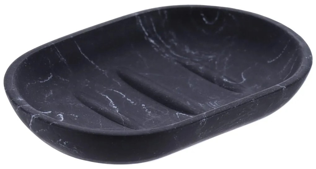 Miska na mydlo Everist Black Marble, čierna