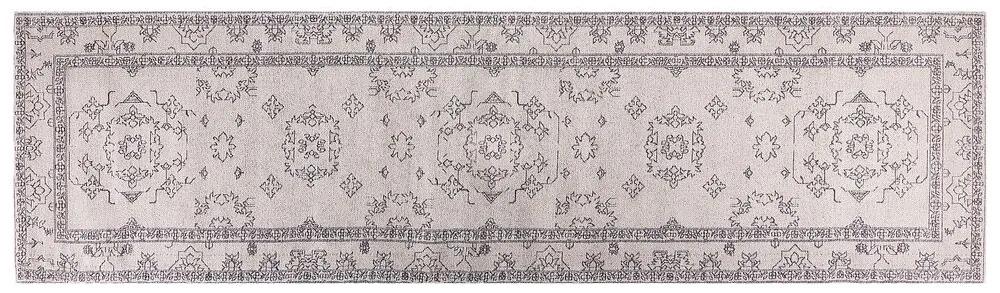 Bavlnený koberec 80 x 300 cm béžová/sivá GOLLER Beliani