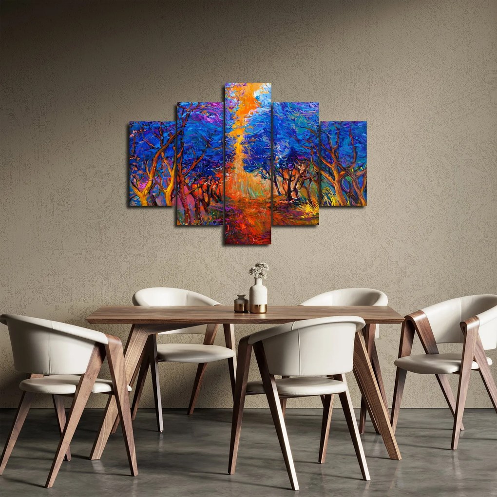 Obraz - jesenné koruny stromov, moderný impresionizmus (150x105 cm)