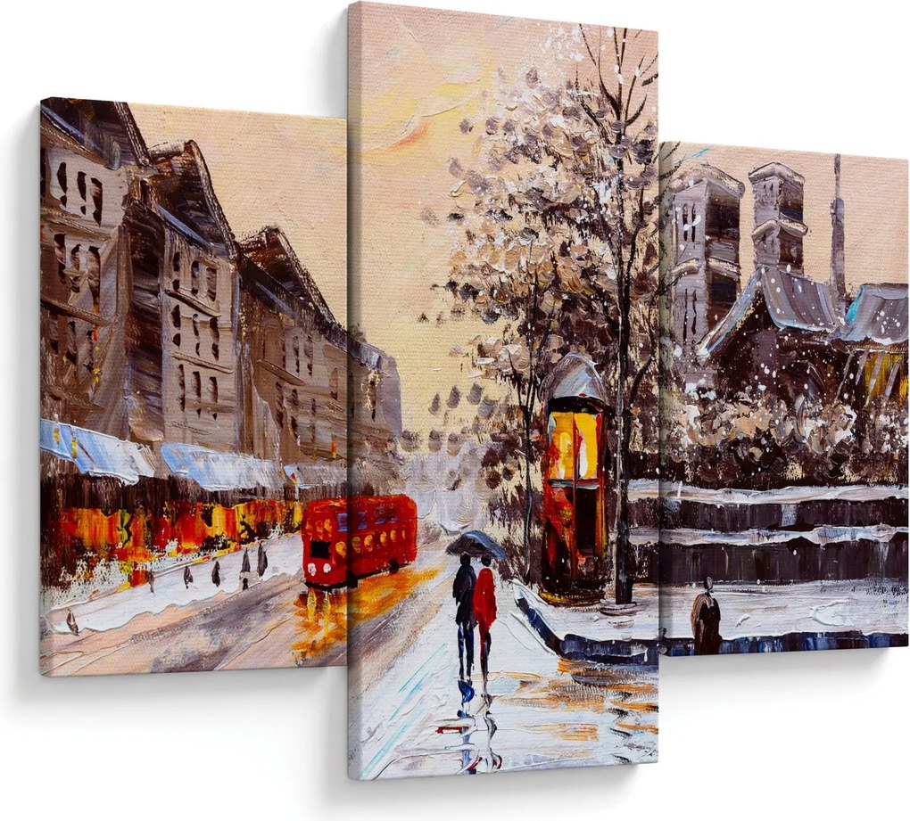 Obraz - Maľba zimného mesta (90x60 cm)