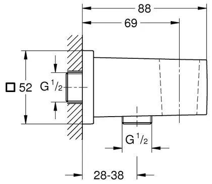 GROHE 26370AL0 - Nástenné koleno EUPHORIA CUBE DN 15 grafit