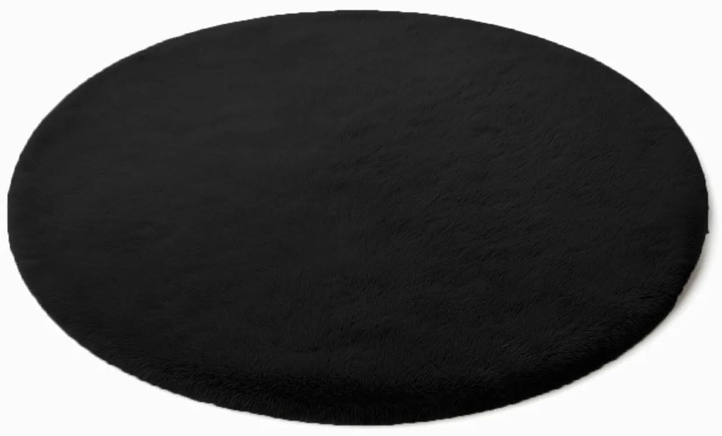 Čierny okrúhly koberec Rabbit Rozmer: 120 cm