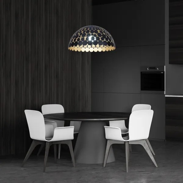 Luster na lanku LISA BLACK 1xE27/60W/230V