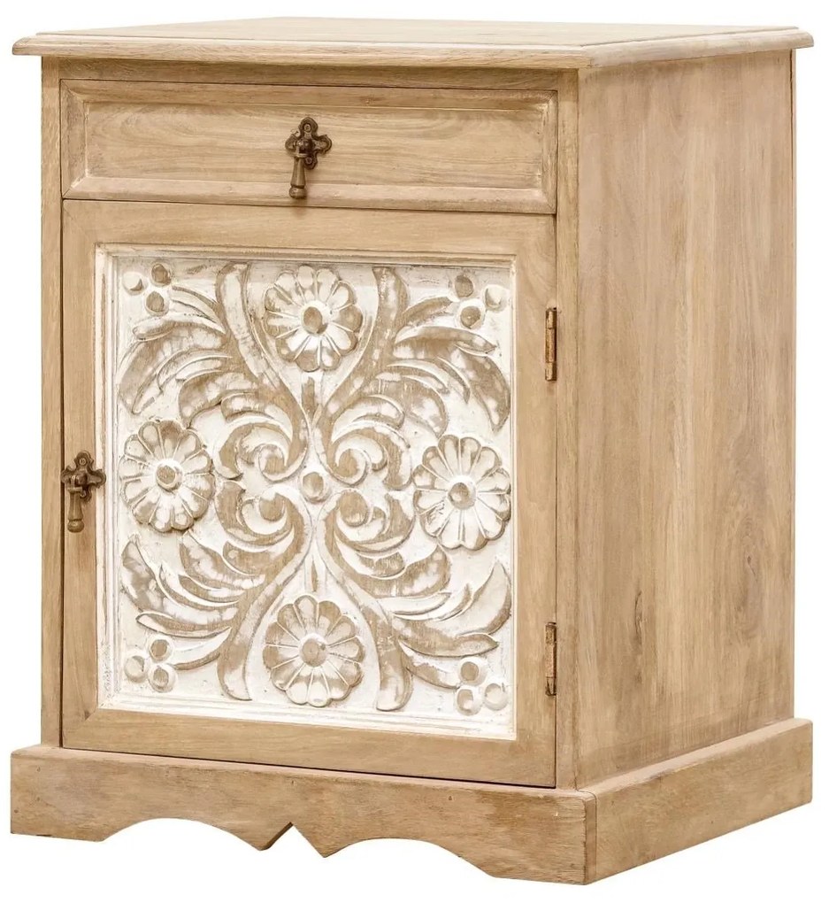 furniture-nabytek.cz - Nočný stolík z masívu z dreva mango 45x50x40