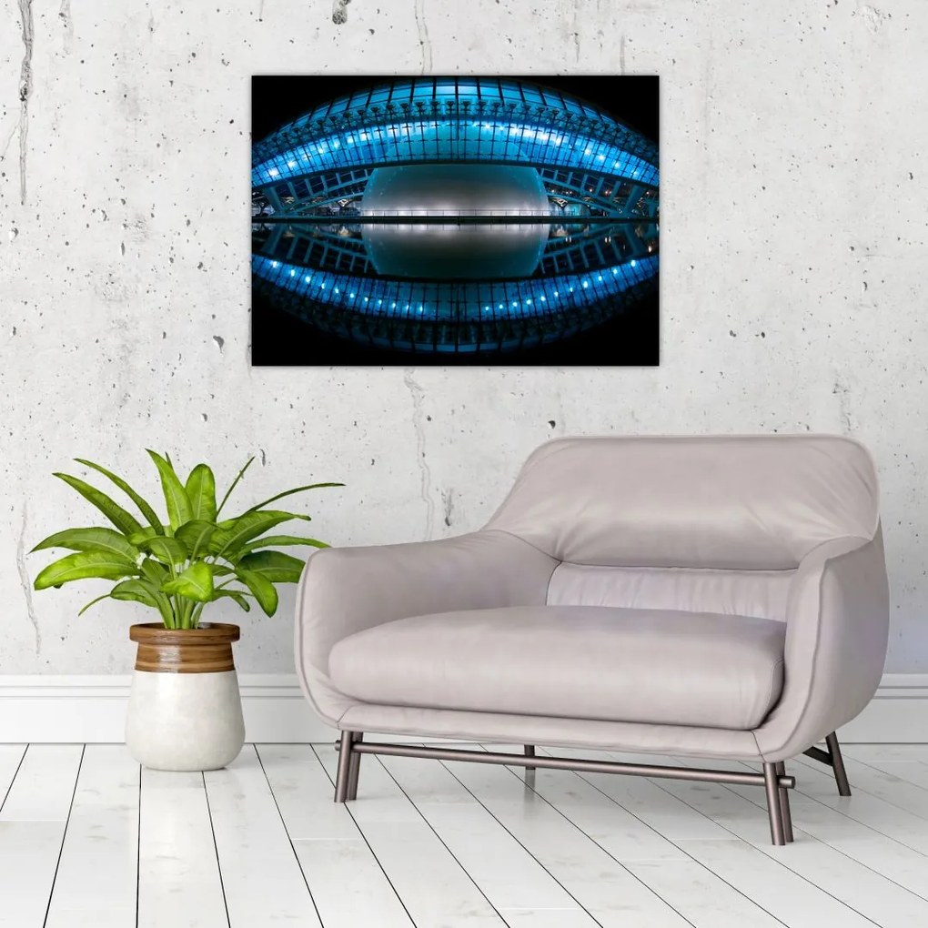 Sklenený obraz futbalového štadióna (70x50 cm)