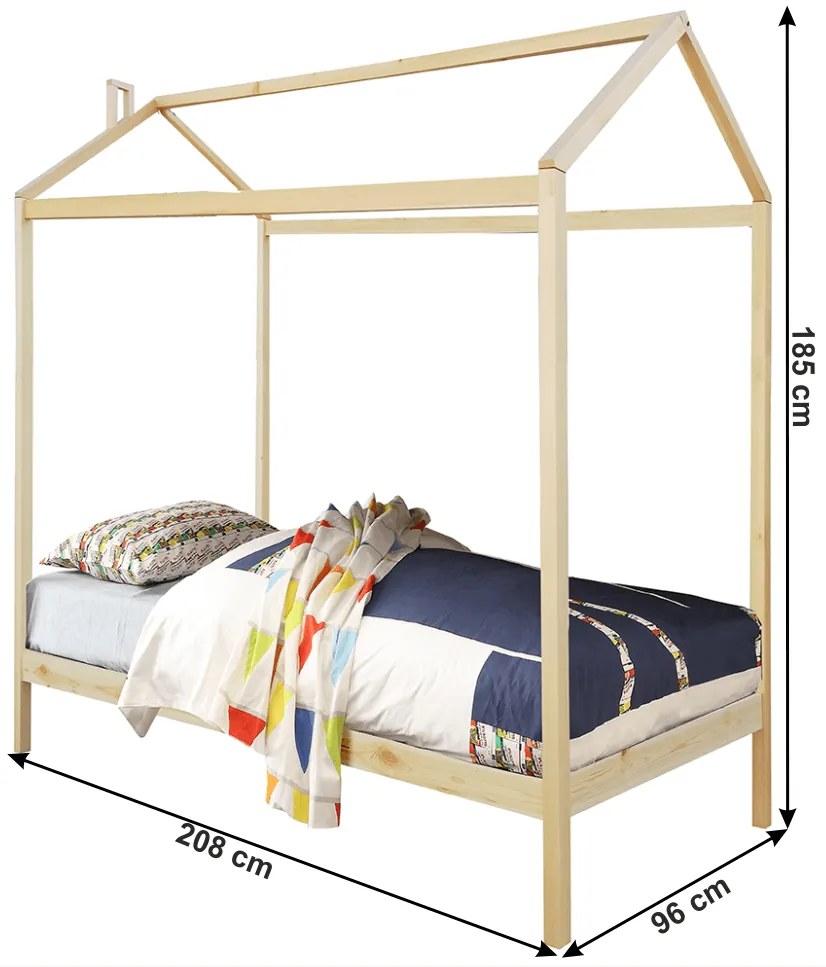 Tempo Kondela Montessori posteľ, borovicové drevo, prírodná, ATIMAD