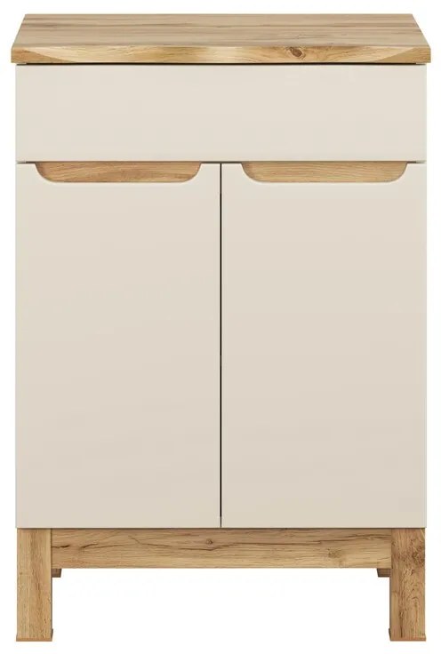 Skříňka pod umyvadlo Bali Nature s deskou 60 cm kašmírová/dub wotan