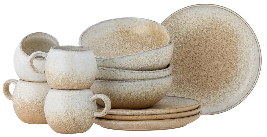 Kameninová jedálenská súprava 12 ks Paula – Bloomingville