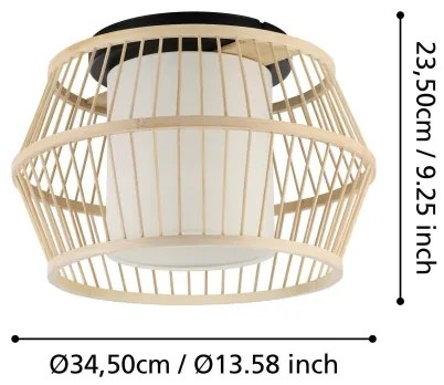 Eglo 390232 - Stropné svietidlo MONTERROSO 1xE27/40W/230V bambus