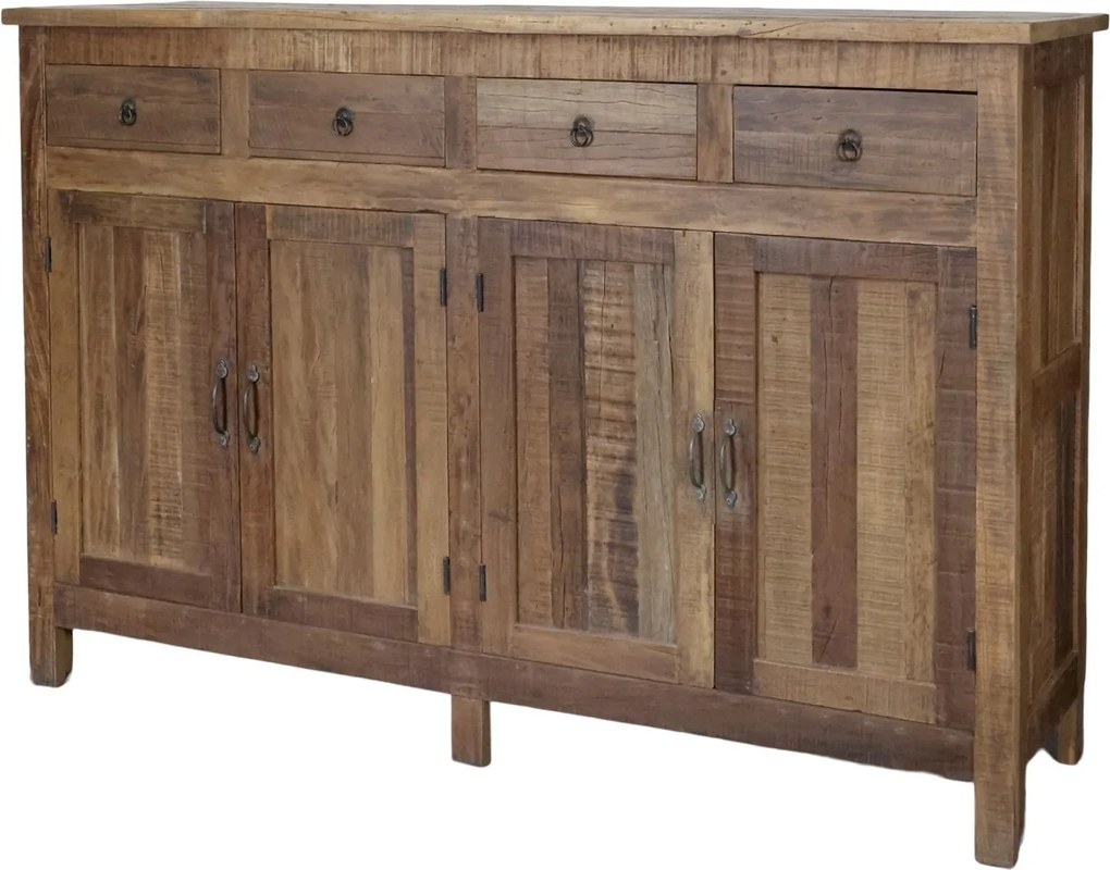 Hnedá komoda Grimaud z recyklovaného dreva s dvierkami a zásuvkami Nature – 160*46*105 cm