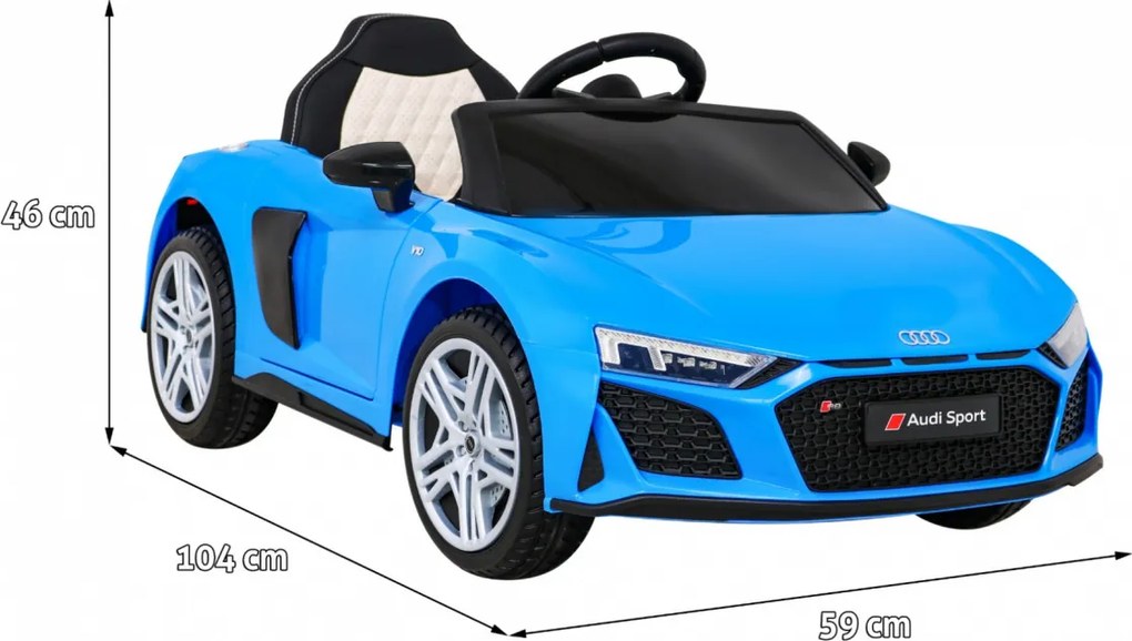 Ramiz Audi R8 LIFT Auto na batérie modré + diaľkové ovládanie + EVA kolesá + MP3 + LED
