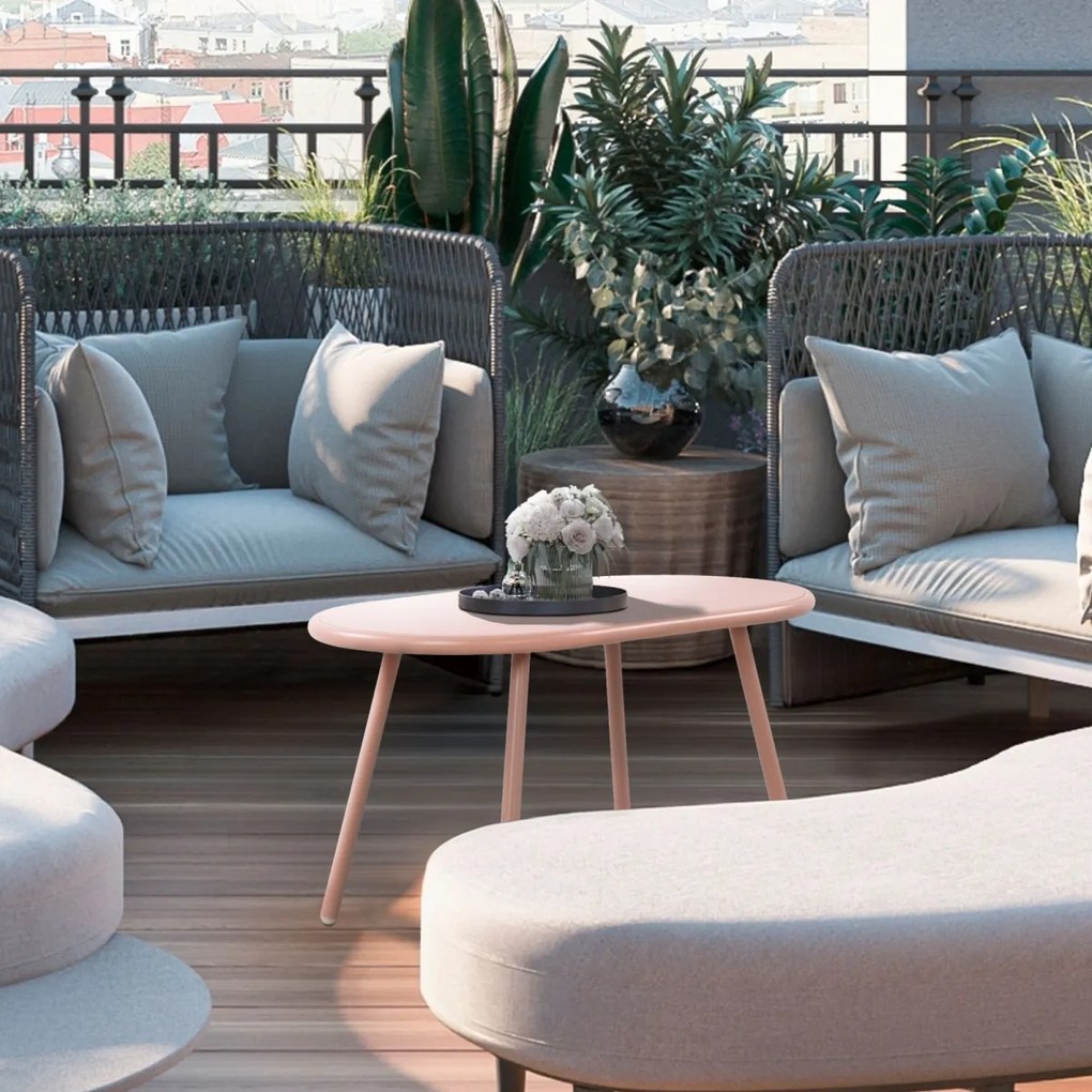 Konferenčný stolík Velva - v45 x 80 x 45 cm - Ružová