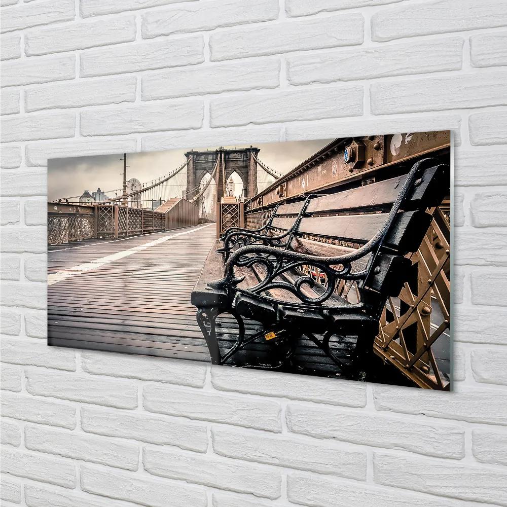Obraz na akrylátovom skle Most bench 100x50 cm