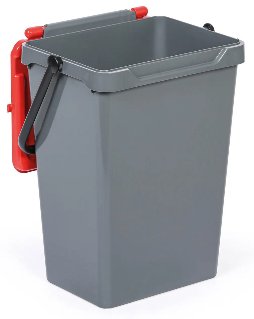Plastový odpadkový kôš na triedenie odpadu, sivá + červená, 35 l
