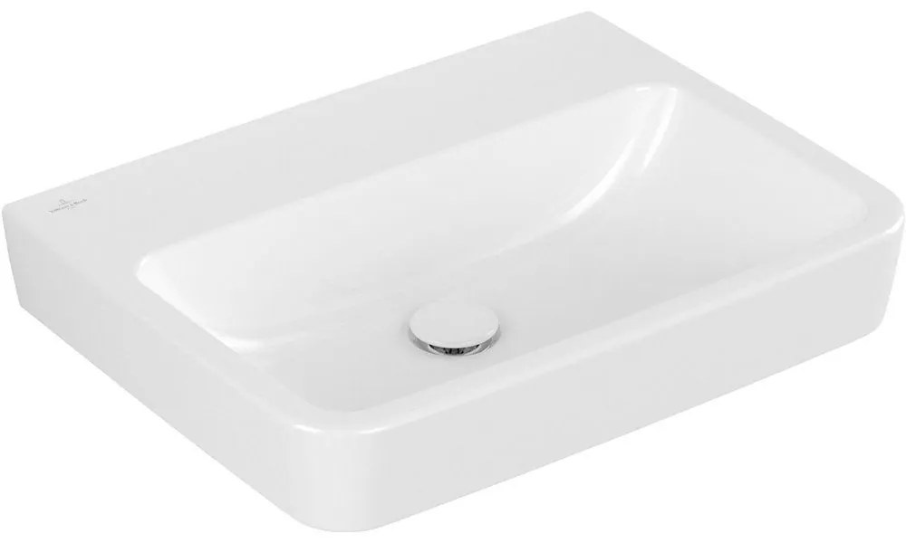 VILLEROY &amp; BOCH O.novo závesné umývadlo bez otvoru (zadná a spodná strana brúsená), bez prepadu, 600 x 460 mm, biela alpská, s povrchom AntiBac a CeramicPlus, 4A416FT2