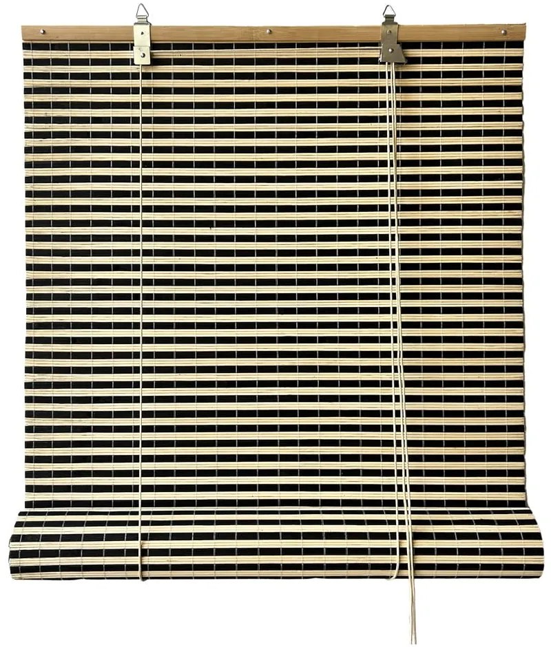 Čierna/v prírodnej farbe bambusová roleta 200x160 cm Vela – Gardinia