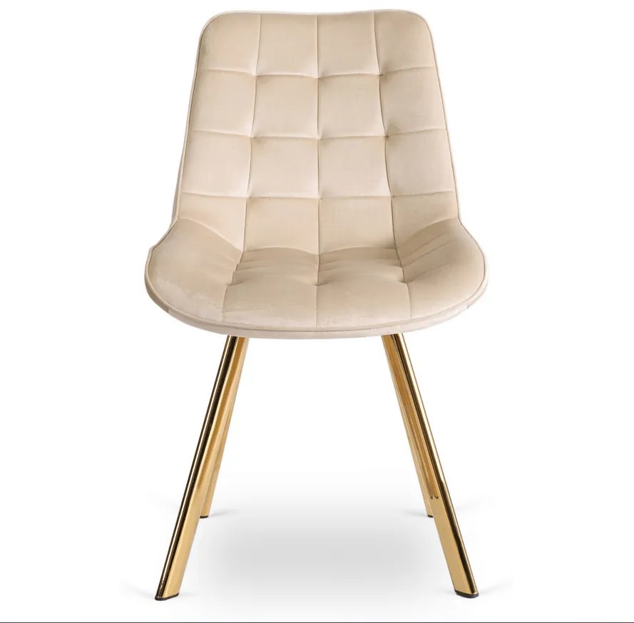 Vintino kreslo DORIS Velvet - bežová farba, nohy zlate - vintino.sk